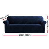 Artiss Velvet Sofa Cover Plush Couch Cover Lounge Slipcover 4 Seater Sapphire.